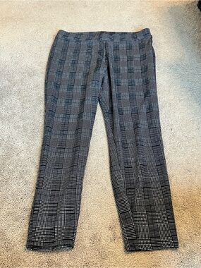 Plaid Pull-On Stretch Pants